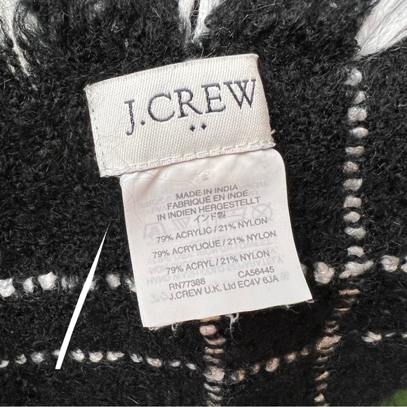 J Crew Plaid Black and White Scarf - Picture 4 of 4